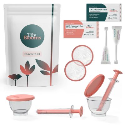 At-home insemination kit components laid out